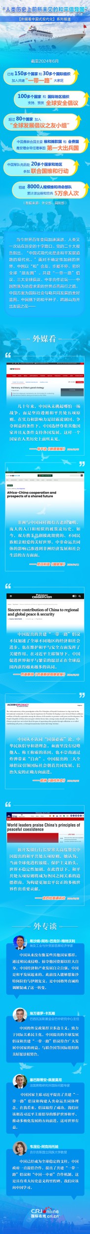 【外媒看中国式现代化】“人类历史上前所未见的和平倡导国”